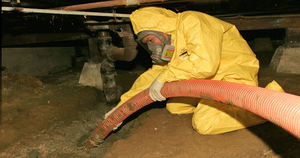 Water Damage Restoration Technician In Crawlspace